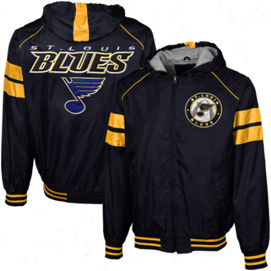 St. Louis Blues Navy Blue With a ~ Shot Full Zip Hooded Jacket