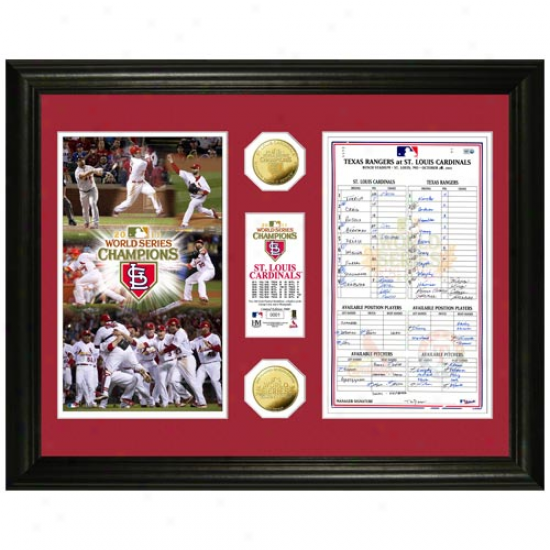 St. Louis Cardinals 2011 World Series Chamions Line-up Card 24kt Gold Coin Photomint