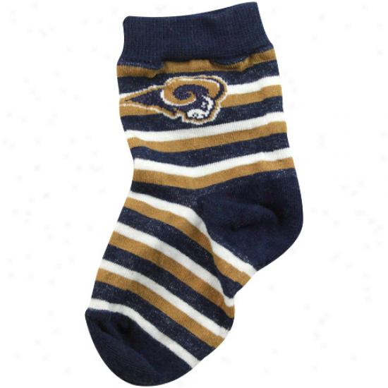 St. Louis Rams Infant Sport Stripe Socks - Navy Blue/gold