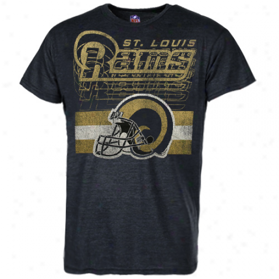 St. Louis Rams Single Coverage Tri-blend T-shirt - Navy Blue