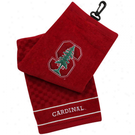 Stanford Cardinal Cardinal Embrouddered Team Logo Tri-fold Towel