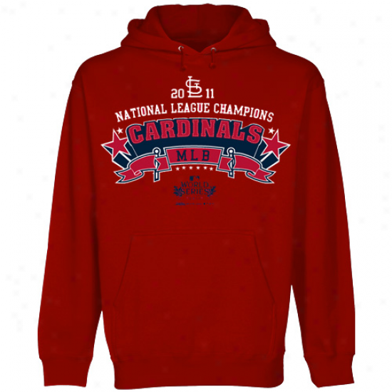 Stitches St. Louis Cardinals Red 2011 National League Champions Star Logo Pullover Hoodie Sweatshirt