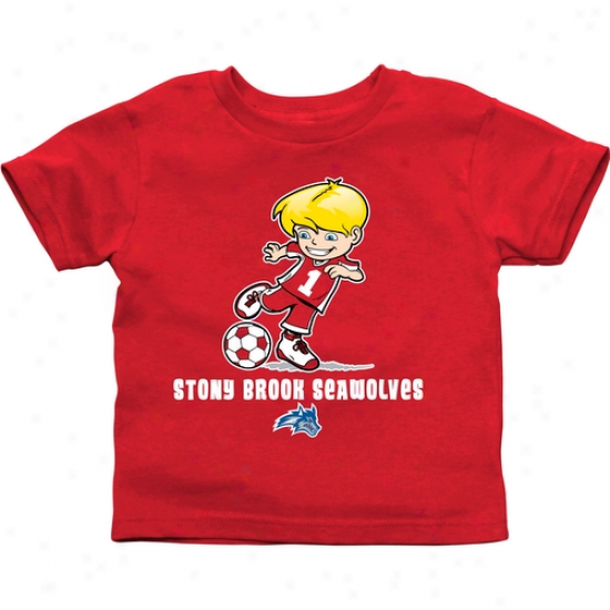 Stony Brook Seawolves Toddler Boys Soccer T-shirt - Red