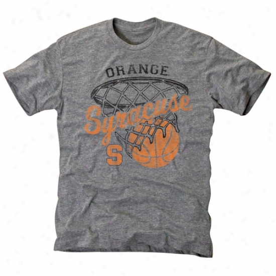 Syracuse Orange Hoop Tri-blend T-shirt - Ash