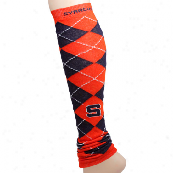 Syracuse Orange Ladies Navy Blue-orange Arghle Leg Warmers