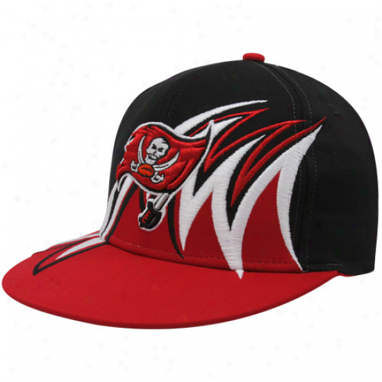 Tampa Bay Buccaneers Red-black Slash Snapback Adjustable Hat