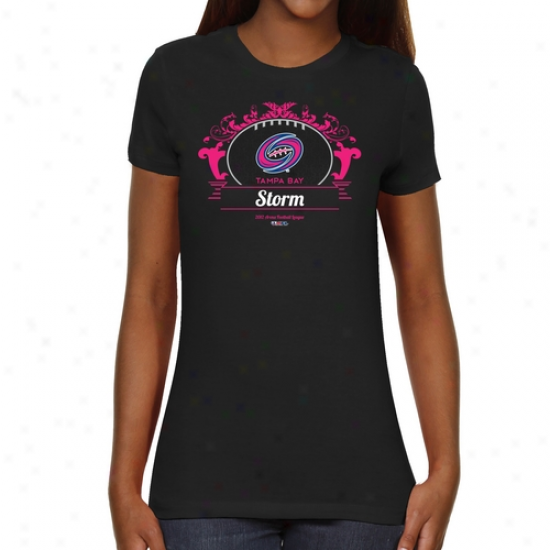 Tampa Bay Storm Ladies Paisleyball Slim Fit T-shirt - Black