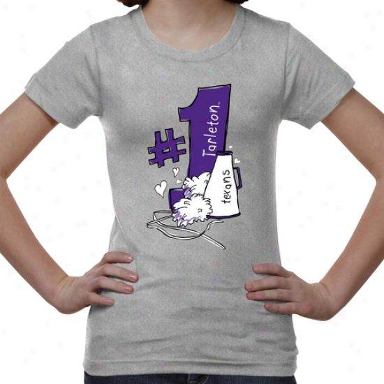 Tarleton Syate Texans Youth #1 Fan T-shirt - Ash