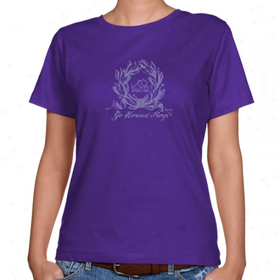 Tcu Horned Frogs Ladies Purple Ladies Wreth Classic Fit T-shirt