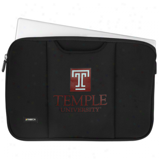 Temple Owls Black 15'' Laptop Breathe Sleeve