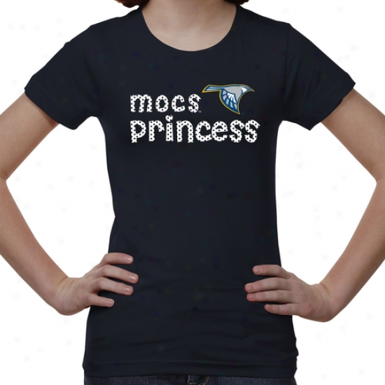 Tennessee Chattanooga Mocs Youth Princess T-shirt - Navy Blue