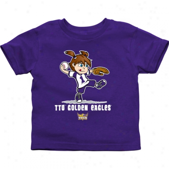 Tennessee Tech Golden Eagless Toddler Girls Softball T-shirt - Purple