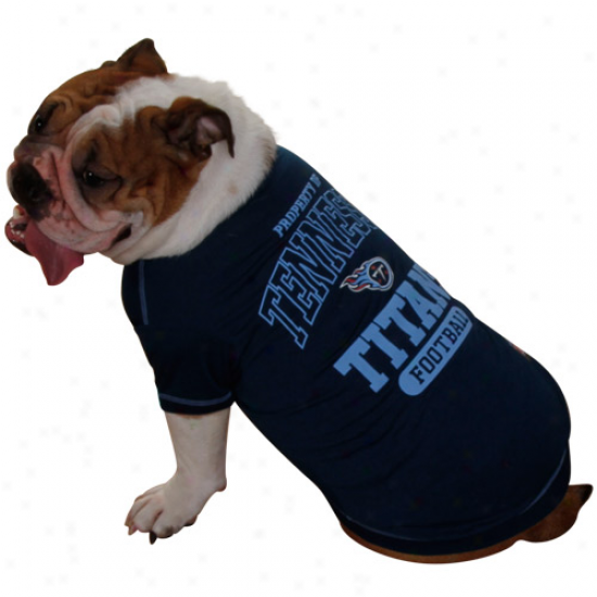 Tennessee Titans Football Property Pet T-shirt - Navy Blue