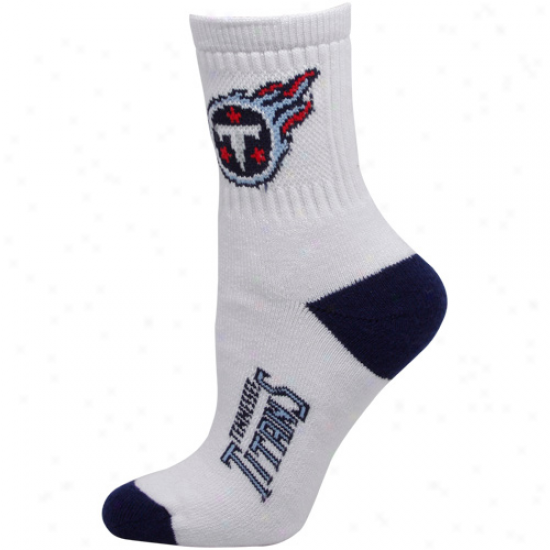 Tennessee Titans Womens Dual-color Team Logo Crew Socks - Whitte