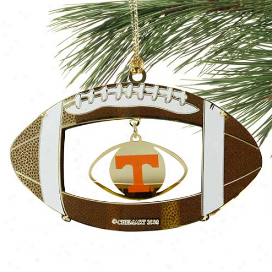 Tennessee Volunteers 24kt Gold-finished Brass Football Ornament