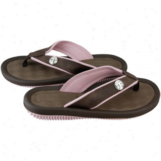 Tennessee Volunteers Ladies Brown-pink Team Logo Type Flip Flop