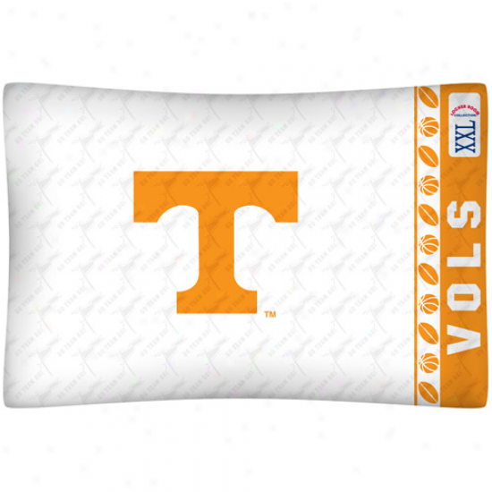 Tennessee Volunteers White Jersey Pillow Case