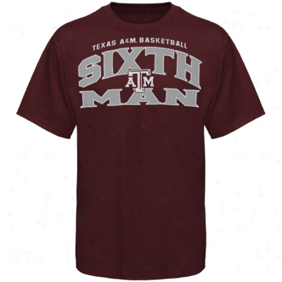 Texas A&m Aggies Maroon I Love College Hoops Team Spirit 'sixth Man' T-shirt