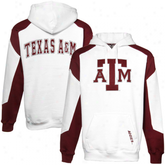 Texas A&m Aggies White-maroon Challenger Hoody Sweatshirt