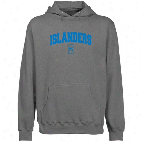 Texas A&m Corpus Cgristi Islanders Gunmetal Logo Arch Lightweight Pullover Hoody