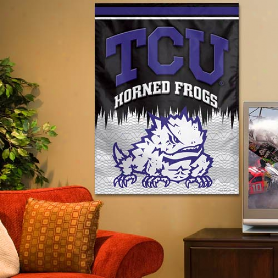 Texas Christian Horned Frogs (tcu) 27'' X 37'' Vertucal Banner Flag