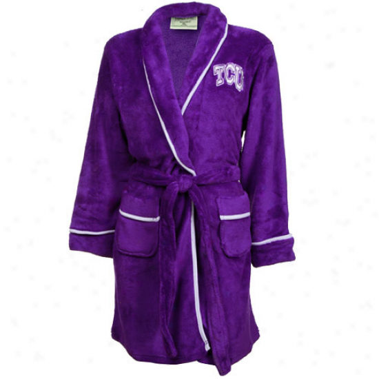 Texas Christian Horned Frogs (tcu) Ladies Purple Solid Cozy Robe