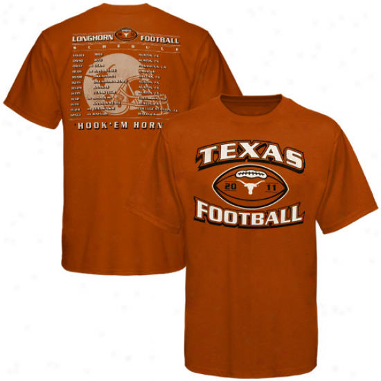 Texas Longhorns 2011 Football Schedule T-shirt - Burnt Orange