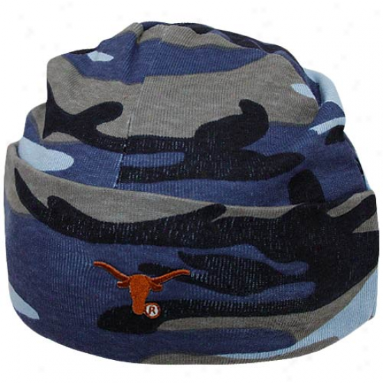 Texas Longhorns Infant Blue Camo Knit Beanie