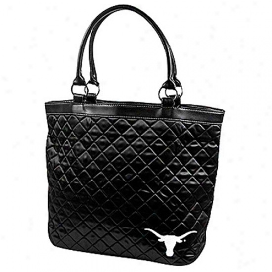 Texas Longhorns Ladies Black Quilted Tote Bag