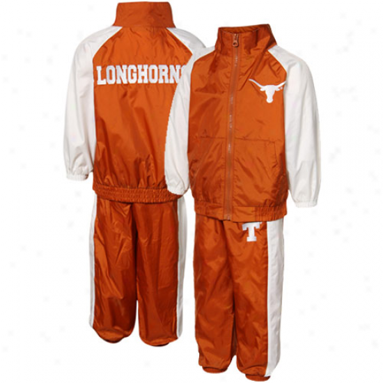 Texas Longhrons Preschool Burnt Orange-white 2-piece Jacket & Pants Tezm Windsuit