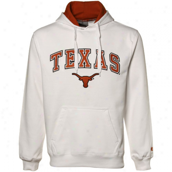 Texas Longhorns White Automatic Pullover Hoody Sweatshirt