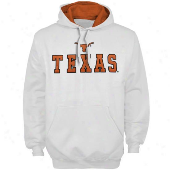 Texas Longhorns White Classic Twill Pullover Hoody Sweatshirt