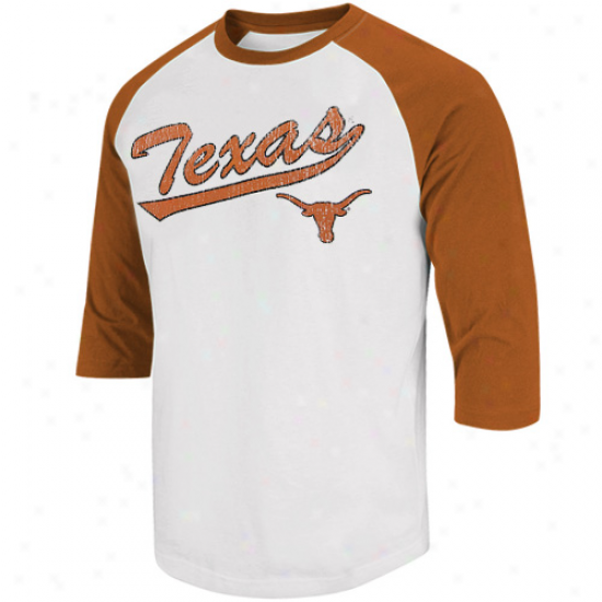 Texas Longnorns Youth Franchise 3/4 Raglan Sleeve T-shirt - White/burnt Orange