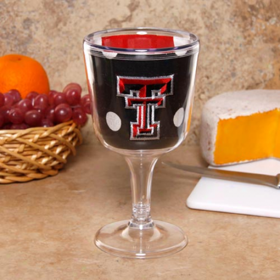 Texas Tech Red Raiders Black Polka Dot Wine Glblet