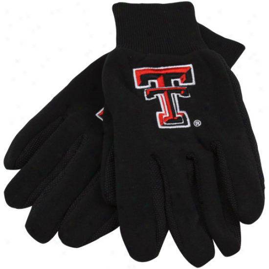 Texas Tech Red Raiders Black Team Work Gloveq