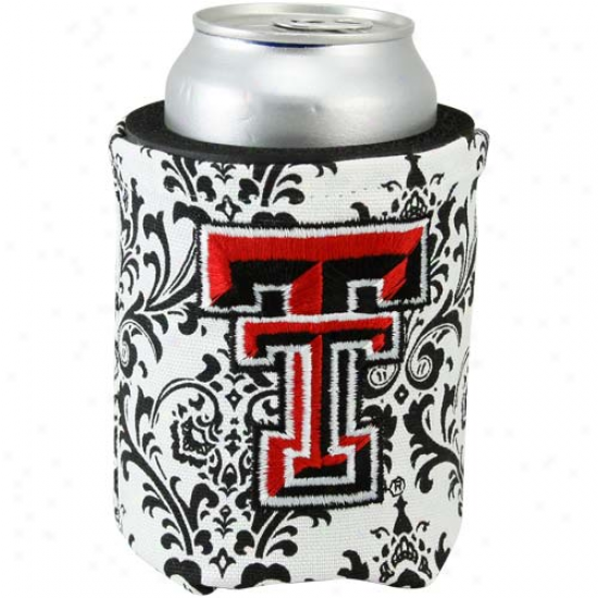 Texas Tech Red Raiders Black-white Paisley Canvas Can Coolie