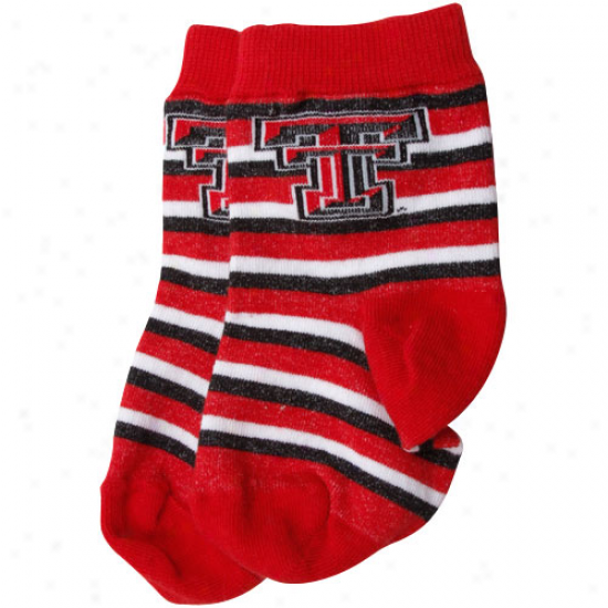 Trxas Tech Red Raiders Infant Scarlet Striped Rugby Socks