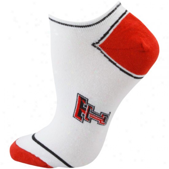 Texas Tech Red Raiders Ladies White No Show Ankle Socks