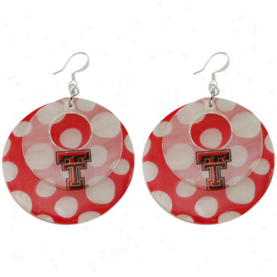 Texas Tech Red Raiders Polkz Dot Capiz Double Shell Earrings