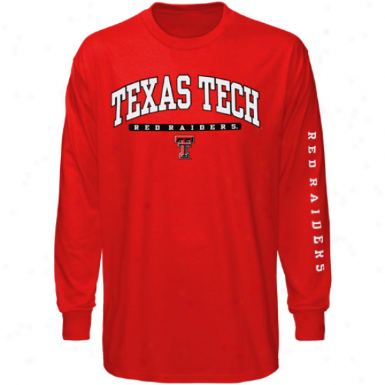 Texas Tech Red Raiders Scarlet Mascot Bar Long Sleeve T-shirt