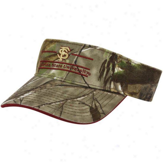 The Game Florida State Seminoles (fsu) Real Tree Camo 3-bar Adjustable Visor