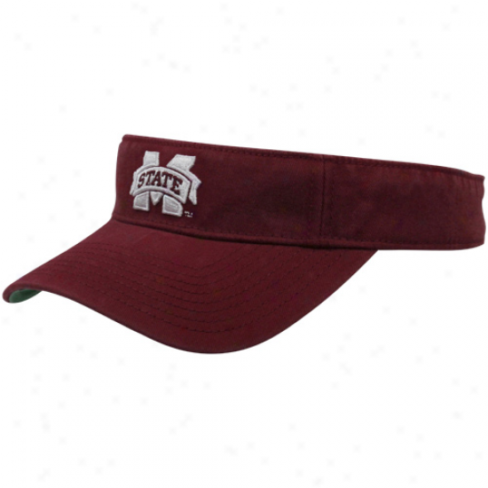 The Game Mississippi State Bulldogs Maroon Relaxed Logo Adjustagle Visor