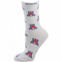 Arizona Wildcats Ladoes White All-over Logo Mid-calf Socks