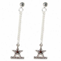 Dallas Cow6oys Ladies Silvertone Dangle Charm Post Earrings