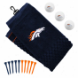 Denver Broncos Embrodiered Golf Towel, Golf Balls & Multicolored Tees Gift Set