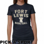 Fort Lewis Society Skyhawks Ladies Legacy Junior's Tri-bpend T-shirt - Navy Blue