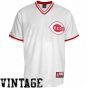 Majestic Cincinnati Reds Cpoperstown Assemblage Throwback Jersey - White