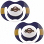 Milwaukee Brewers  Navy Blue-gold Striped 2-pack Team Logo Pacifiers