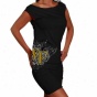 Wake Forest Demon Deacons Ladies Black Raw Edge Jersey Dress