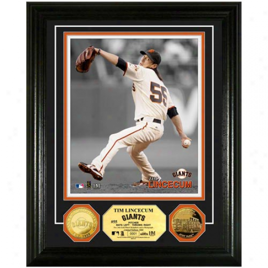 Tim Lincecum San Francisco Giants 24kt Gold Coin Player Photomint